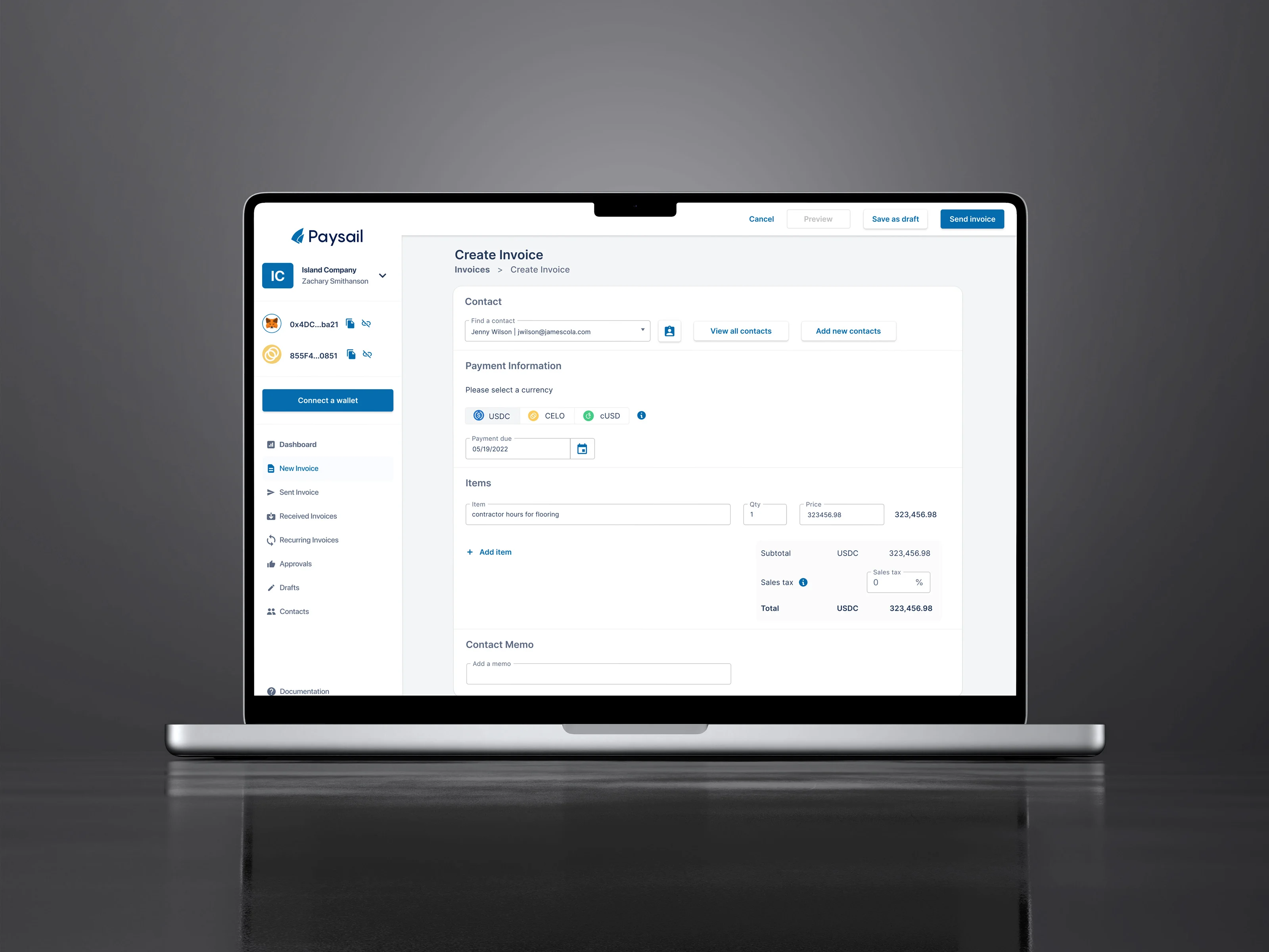 Create invoice in Syro